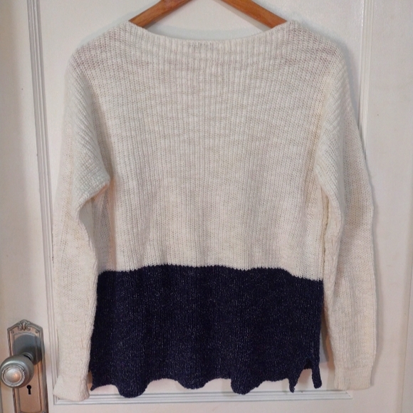 Madewell Sweater Women's Size Medium White and Black - Picture 3 of 3